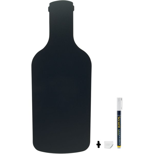 Lavagna da parete a forma di bottiglia Securit; 19x50 cm (LxH); nero