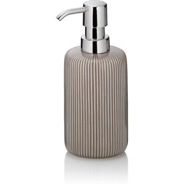Dispenser per sapone Ava in ceramica kela; 350 ml, 7.5x17.5x7.5 cm (LxHxP); grigio