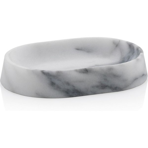 Porte-savon Varda, marbre kela; 10x2.5x14 cm (lxHxP); blanc; ovale