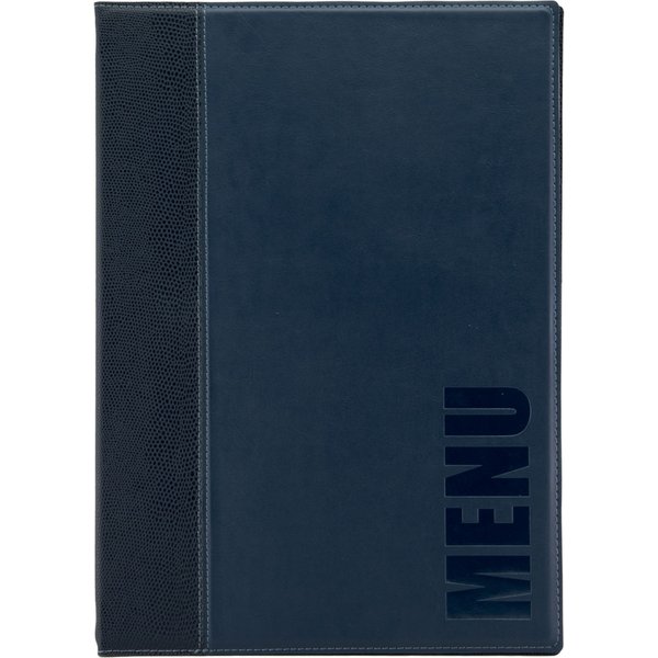 Carte A4 Trendy - Noir - Simili-cuir - 4 vues Securit; 24x34 cm (lxH); bleu