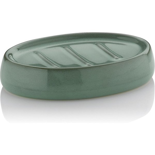 kela Portasapone Liana in ceramica; 9.5x2.5x12 cm (LxHxP); verde; ovale