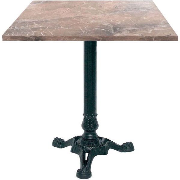 Table Bistrot carrée - décor pierre ou bois RestooTab; 70x70x75 cm (LxlxH); brun/marbré; Structure noir; carré(e)