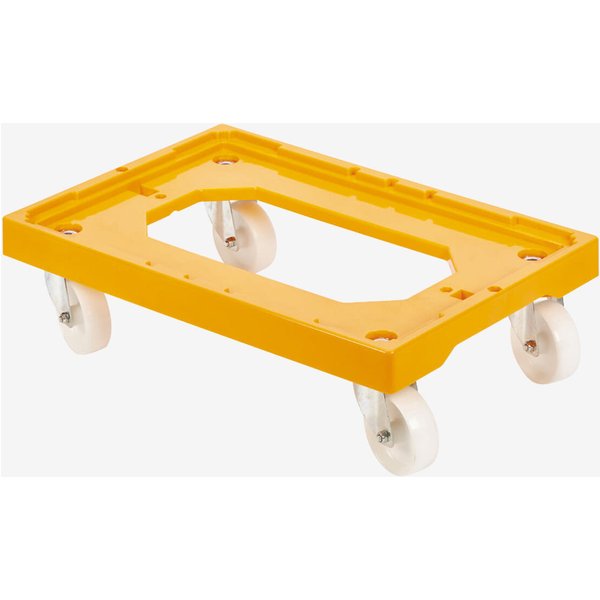 GILAC Socle rouleur 4 roulettes pivotantes et chape acier; 61.3x41.4x17.2 cm (lxPxH); jaune