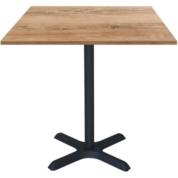Tavolo Dina quadrato - laminato legno & tinta unita RestooTab; 70x70x74 cm (LxLxH); Piano tavolo quercia antica, struttura nero; quadrata