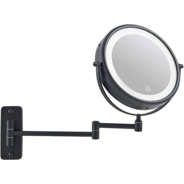 CORBY Miroir grossissant mural Winchester avec éclairage LED; 15x23x34 cm (LxlxH); noir