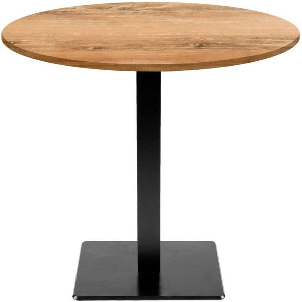 Tavolo Milan rotondo - laminato pietra & legno RestooTab; 75x70 cm (HxØ); Piano tavolo quercia antica, struttura nero; rotonda