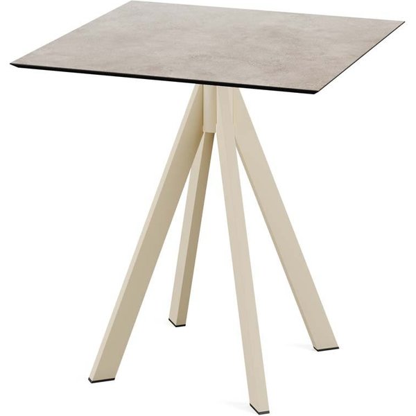 Tavolo da esterno Infinity sabbia con telaio + HPL quadrato Feros; 70x70x73.2 cm (LxLxH); sabbia; quadrata