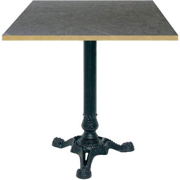 Table Bistrot carrée - chant couleur laiton RestooTab; 70x70x75 cm (LxlxH); noir/gris foncé/laiton; Structure noir; carré(e)