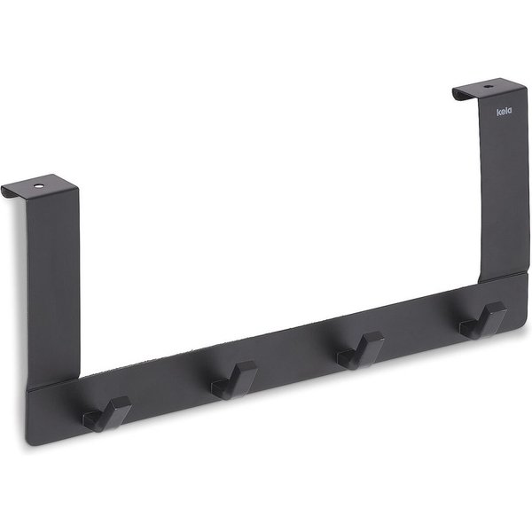 kela Appendiabiti da porta 4 ganci Colgar in metallo; 13x2.5x2.5 cm (LxPxH); nero
