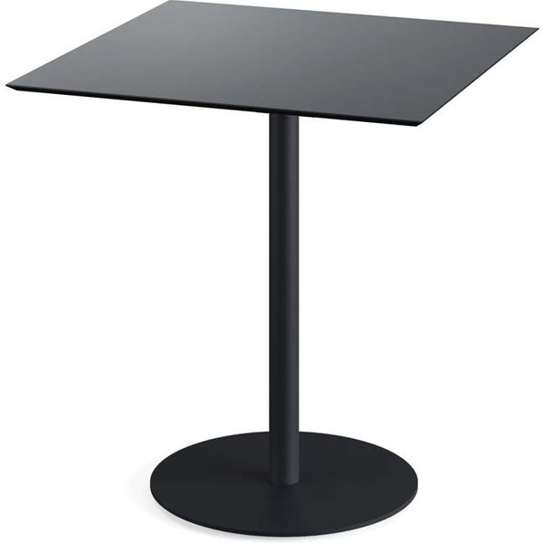 Tavolo da esterno Urban nero con telaio + HPL quadrato Feros; 70x70x73.2 cm (LxLxH); nero; quadrata