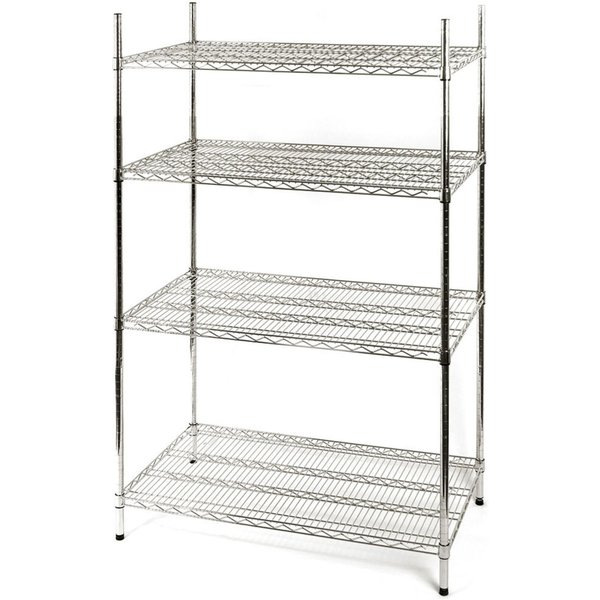 Stalgast Rayonnage de cuisine avec étagères en caillebotis réglables en hauteur; 152.5x180x45.5 cm (lxHxP); argenté