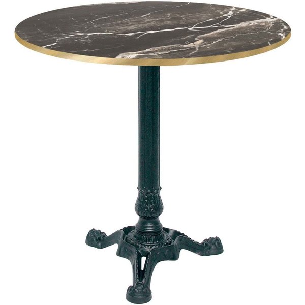 RestooTab Tavolo Bistrot rotondo - bordi color ottone; 70x70x75x70 cm (LxLxHxØ); nero/marrone/ottone; struttura nero; rotonda
