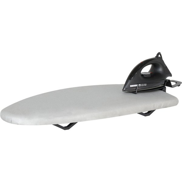 CORBY Table de repassage de table Sutton en gris clair avec Sherwood 1200W Dry Iron; 7x31x77 cm (LxlxH); gris