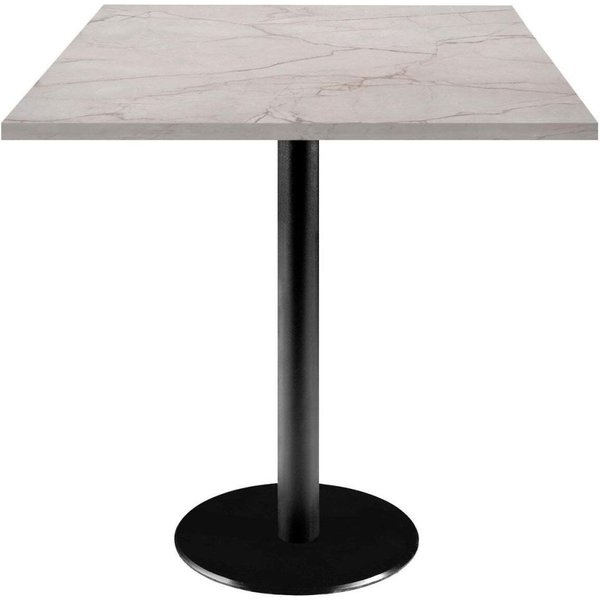 Tavolo Rome quadrato - laminato pietra RestooTab; 70x70x75 cm (LxLxH); Piano tavolo beige, struttura nero; quadrata