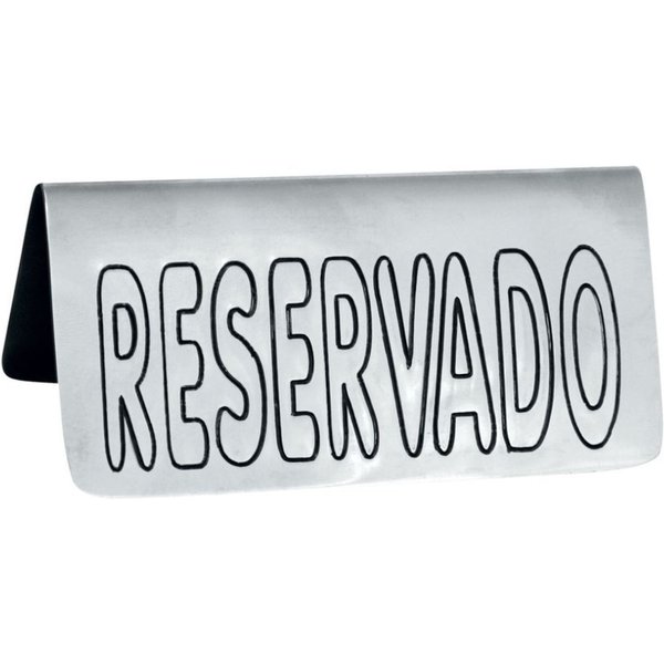 Lot de 6 chevalets de table en inox avec inscription "RESERVADO" METAFICH; 10x5 cm (lxH); argenté; 6 pièce(s) / Lot