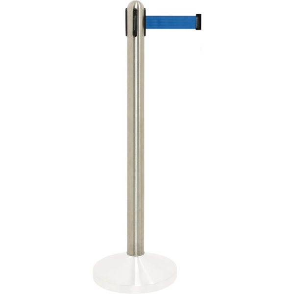 Colonnina segnapercorso Retrattile - 90cm - Nastro in nylon blu 205cm (Base RS-RT-RVS-C3 non inclusa) Securit; 9.5x1.43x94x1.43 cm (LxLxHxP); blu