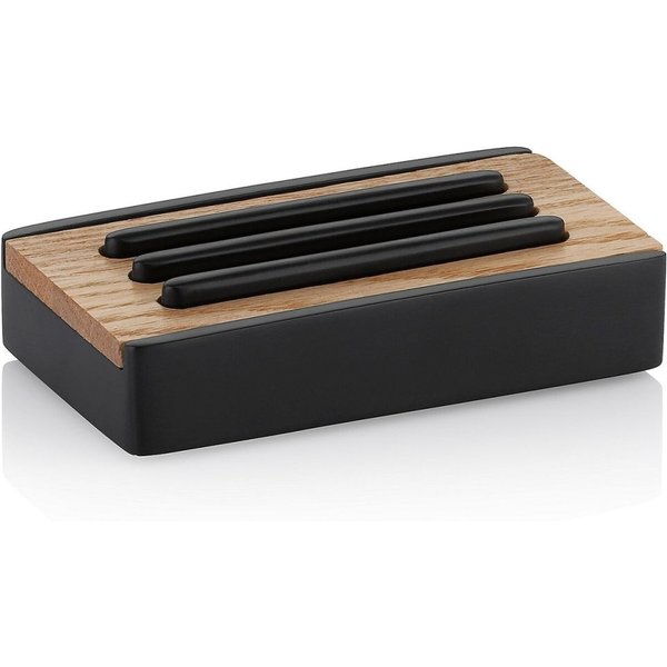 kela Porte-savon Cube en polyrésine; 7x3 cm (lxH); noir; rectangulaire