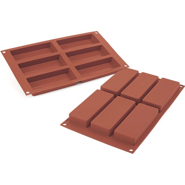 Schneider Stampo da forno rettangolare in silicone; 110 ml, 30x17.5x2 cm (LxLxH); rosso