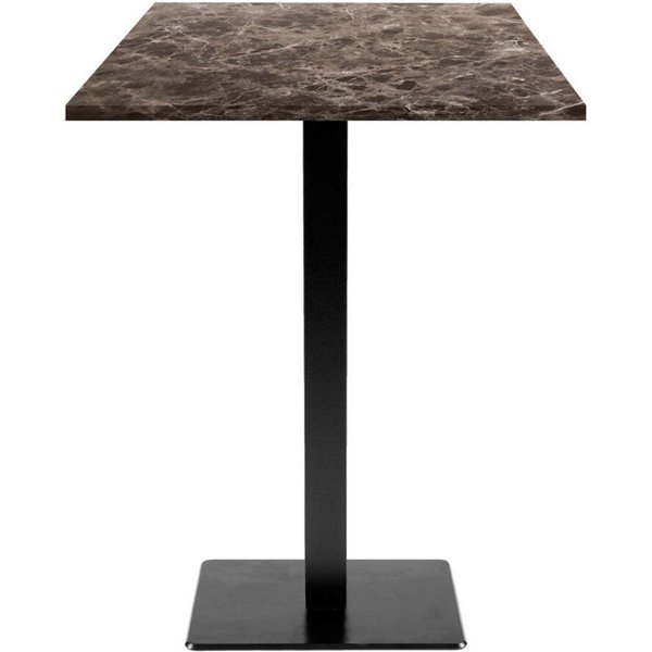 Tavolo alto Milan quadrato - laminato pietra & legno RestooTab; 60x60x113 cm (LxLxH); Piano tavolo grigio pietra/grigio scuro/marmorizzato, struttura nero; quadrata