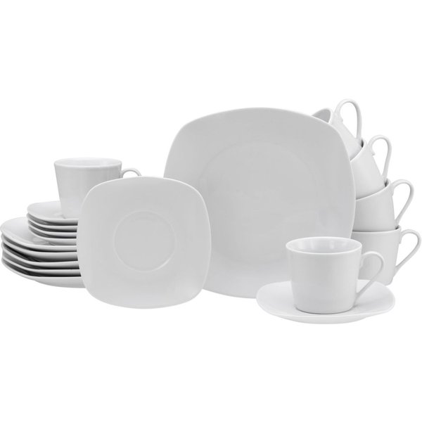 CreaTable Amelie bianco - Servizio da caffè da 18 pezzi; bianco
