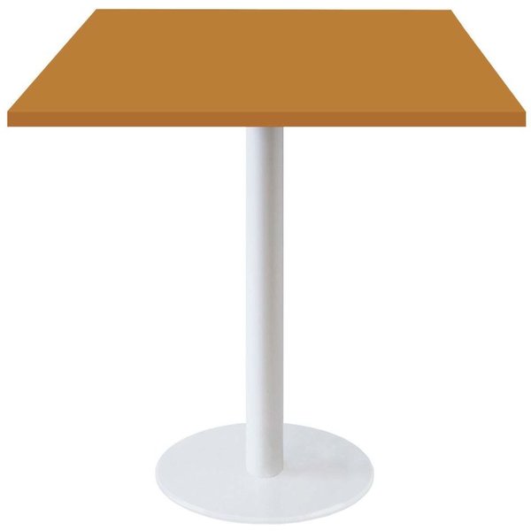 Tavolo Roma quadrato base bianco - laminato tinta unita RestooTab; 70x70x75 cm (LxLxH); senape; quadrata