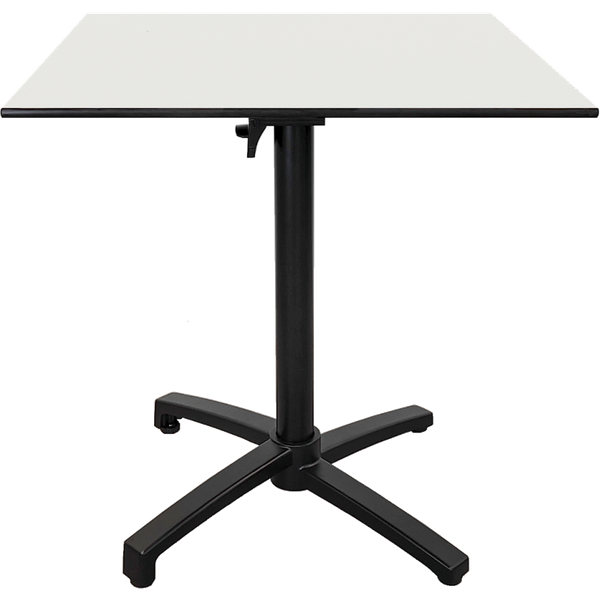 Table rabattable d'extérieur Diabolo RestooTab; 70x70x73 cm (LxlxH); Plateau blanc, Structure noir; carré(e)