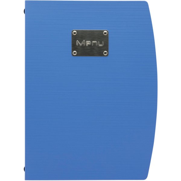 Carte A4 Rio - Rouge - Plaque Menu incluse - 4 vues Securit; 25x34 cm (lxH); bleu