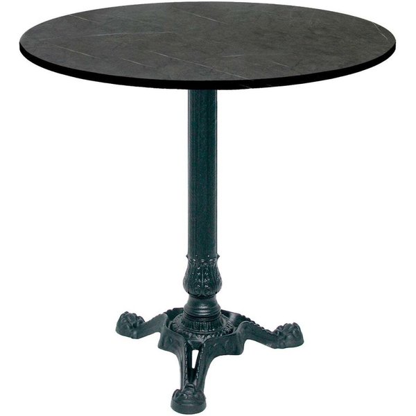 Table Bistrot ronde - décor pierre ou bois RestooTab; 70x70x75x70 cm (LxlxHxØ); noir/gris foncé; Structure noir; rond(e)