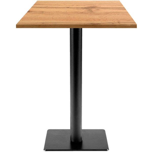 RestooTab Tavolo alto Milan T quadrato - laminato legno; 60x60x113 cm (LxLxH); Piano tavolo quercia, struttura nero; quadrata
