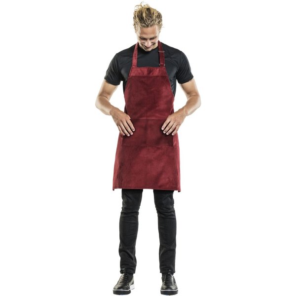 Chaud Devant Tablier à bavette Base Red Velvet l70-L85 cm; 85x70 cm (Lxl); rouge