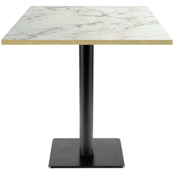 Table Milan-T carrée - décors pierres RestooTab; 70x70x75 cm (LxlxH); beige naturel/brun/laiton; carré(e)