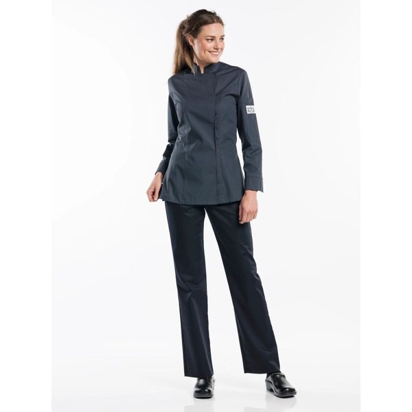 Pantalon de Cuisinier Lady Black stretch Chaud Devant; Taille M; noir