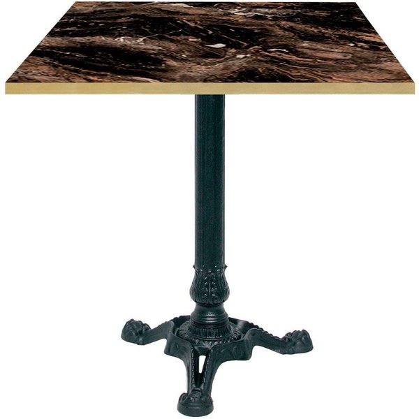 Tavolo Bistrot quadrato - bordi color ottone RestooTab; 70x70x75 cm (LxLxH); nero/moka/ottone; struttura nero; quadrata