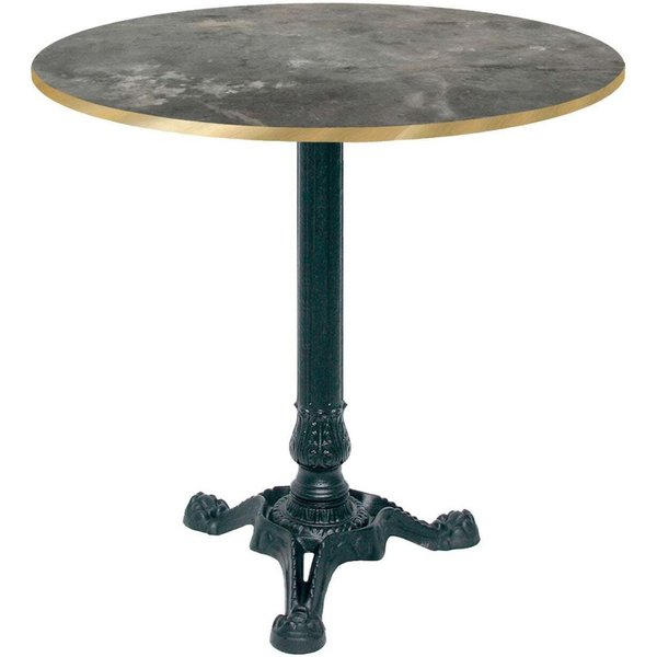 RestooTab Table Bistrot ronde - chant couleur laiton; 70x70x75x70 cm (LxlxHxØ); gris bleuté/laiton; Structure noir; rond(e)