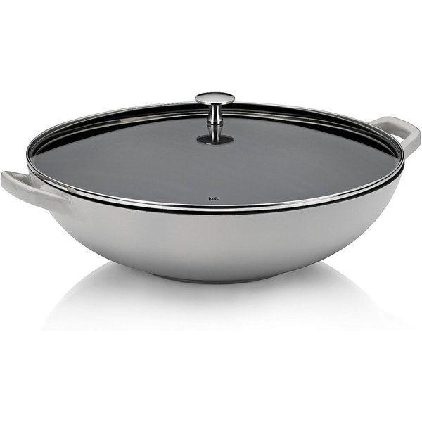 kela Wok Calido in ghisa; 36 cm (Ø); grigio