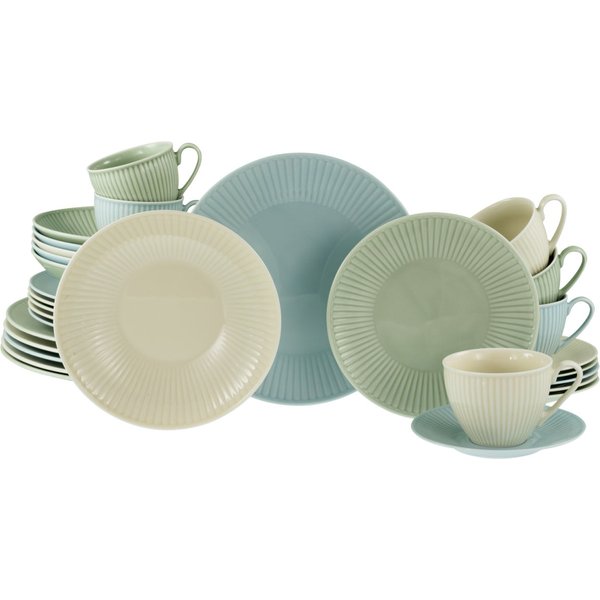 Valencia pastello - Servizio combinato 30 pezzi CreaTable; multicolore