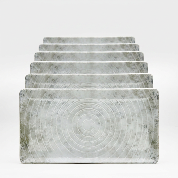 6x van Well plaque rectangulaire Corfu 24,0 x 13,0 cm; 24x13x1.5 cm (LxlxH); gris; rectangulaire; 6 pièce(s) / Lot