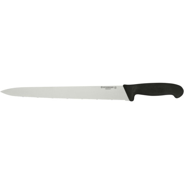 Schneider Couteau de cuisine finement cranté; Longueur de lame 31 cm, 31 cm (L); noir