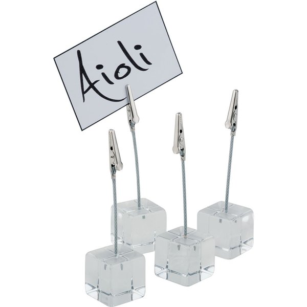 4x APS Portabiglietti Acryl; 3x3x12 cm (LxLxH); bianco; 4 pz. / Pacco