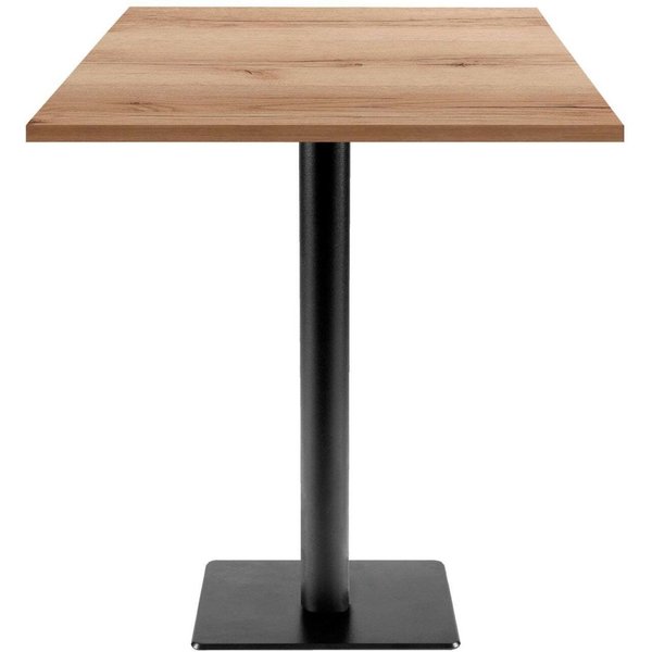 RestooTab Mange-debout Milan T carré - décor bois; 70x70x113 cm (LxlxH); Plateau chêne/naturel, Structure noir; carré(e)