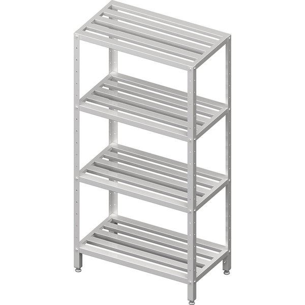 Stalgast Rayonnage de cuisine avec étagères caillebotis réglables en hauteur; 100x180x60 cm (lxHxP); argenté