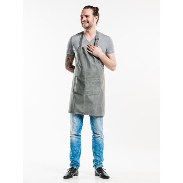 Chaud Devant Tablier à bavette Base Grey Denim l70 - L75 cm; 75x70 cm (Lxl); gris