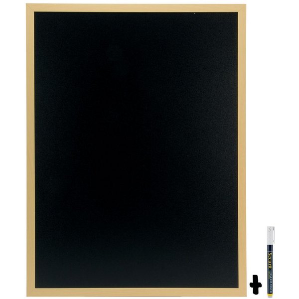 Ardoise murale Woody - finition teck laqué - feutre-craie et matériel de fixation inclus Securit; 60x80 cm (lxH); brun