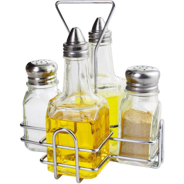 Stalgast Ménagère 4 pièces avec support; 17 cm (H); transparent/argenté