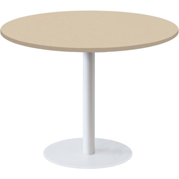 RestooTab Tavolo Roma XL rotondo base bianco - laminato tinta unita; 75x120 cm (HxØ); beige; rotonda