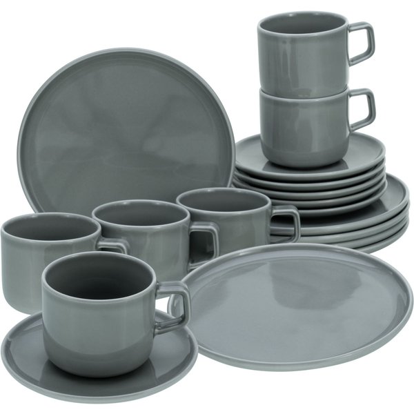 Collezione Chef - Servizio da caffè da 18 pezzi CreaTable; grigio