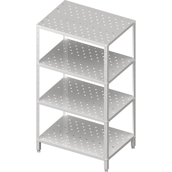 Stalgast Rayonnage de cuisine avec étagères perforées réglables en hauteur; 60x180x60 cm (lxHxP); argenté