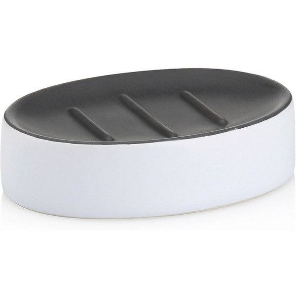Portasapone Matsi in ceramica kela; 8.5x3 cm (LxH); bianco; ovale