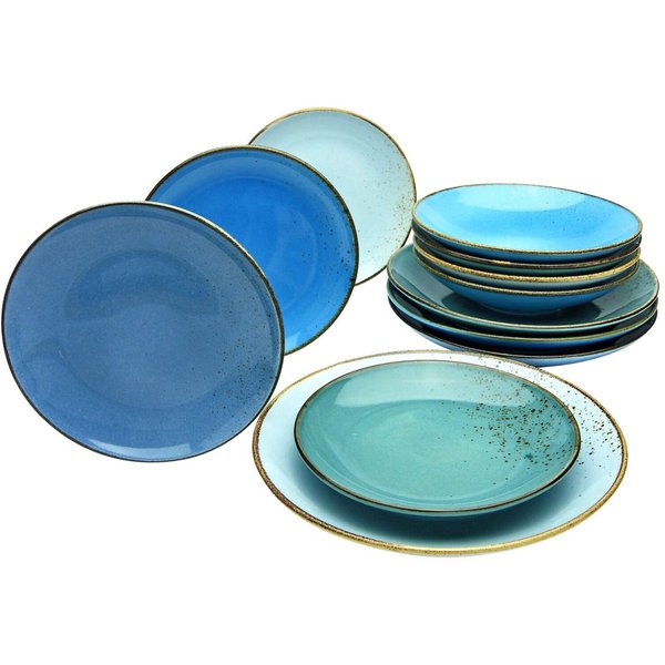 Nature Collection - Set d'assiettes 12 pcs. CreaTable; bleu