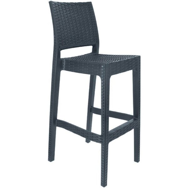 Chaise de bar Porquerolles Cuba Ligne CHR; 50x42x108 cm (lxPxH); gris; 4 pièce(s) / Lot